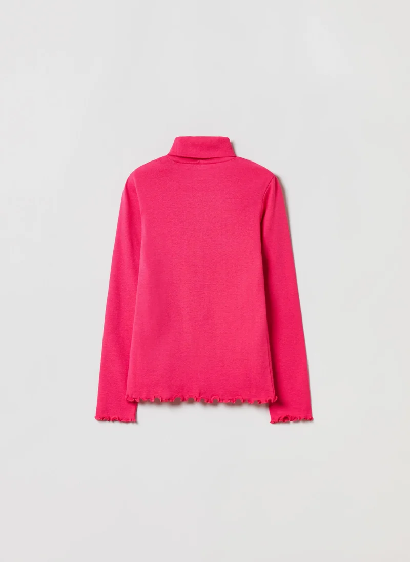 او في اس Ovs Girls Shirred Edged Turtleneck