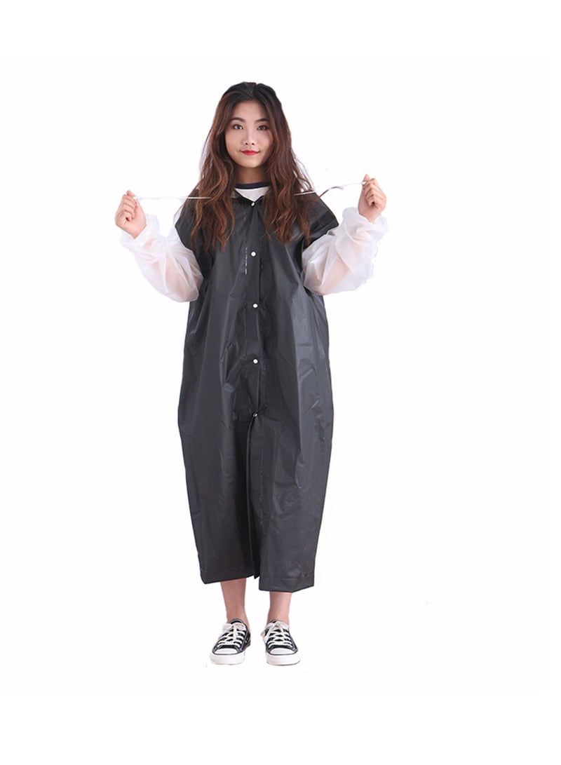 SYOSI Raincoat Rain Poncho for Adults, 1 Pack EVA Rain Poncho for Women and Men Reusable Raincoat Jacket Packable for Family Fishing/Travel/Emergency/ with Hood and Elastic Sleeving 