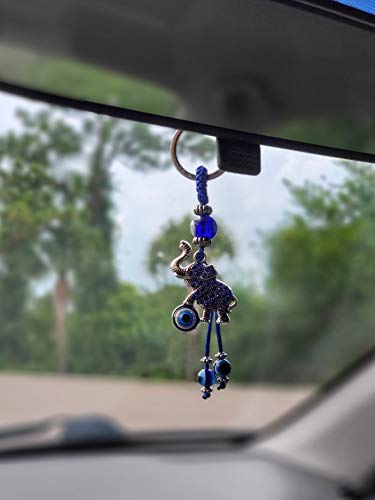 LUCKBOOSTIUM Evil Eye Elephant Keychain with Crystal Rhinestones – Protective Elephant Amulet for Good Luck, Spiritual Charms, Bag Accessories, Rear View Mirror or Doorway Charm, & Home Décor Piece - Image 4