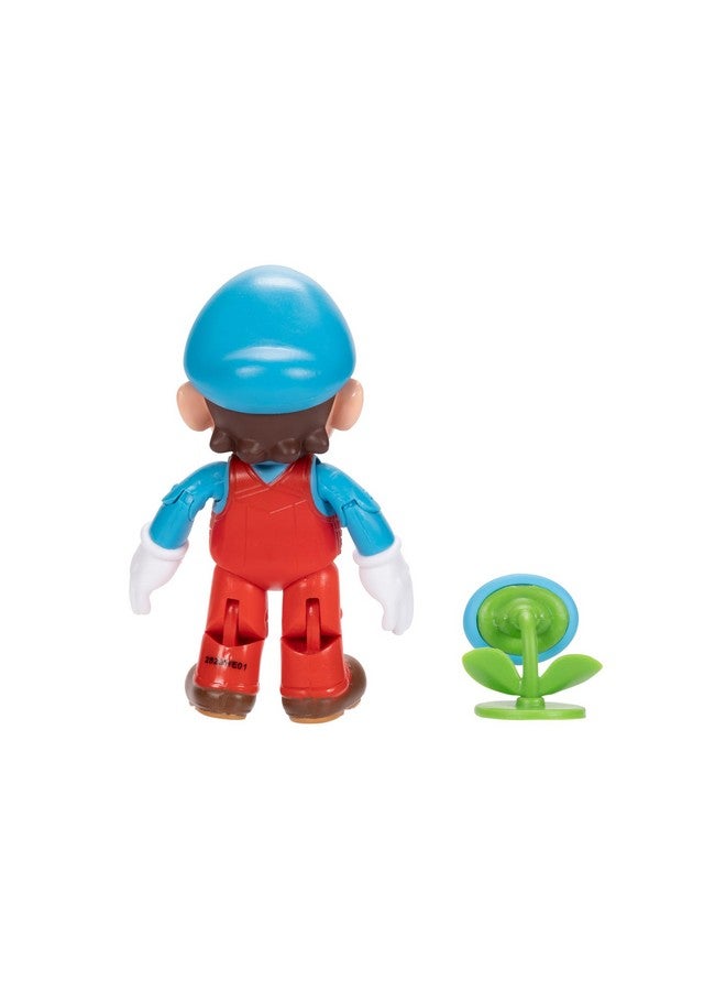 Super Mario Nintendo Super Mario 4-Inch Ice Mario Poseable Figure with Ice Flower Accessory. Ages 3+ (Officially licensed) - Image 2