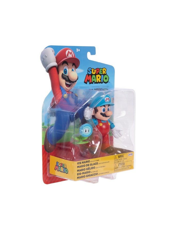 Super Mario Nintendo Super Mario 4-Inch Ice Mario Poseable Figure with Ice Flower Accessory. Ages 3+ (Officially licensed) - Image 5