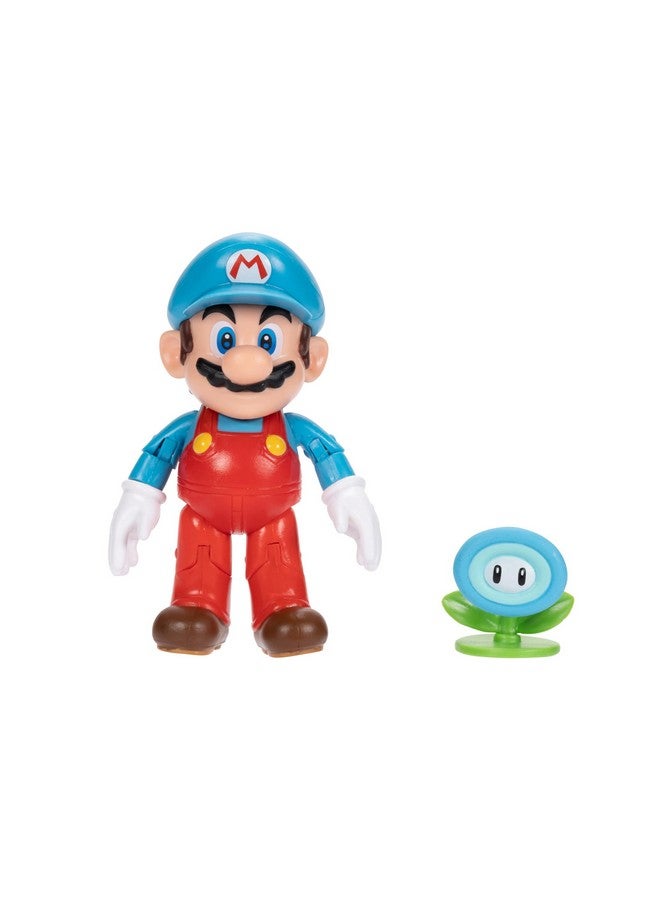 Super Mario Nintendo Super Mario 4-Inch Ice Mario Poseable Figure with Ice Flower Accessory. Ages 3+ (Officially licensed) - Image 3