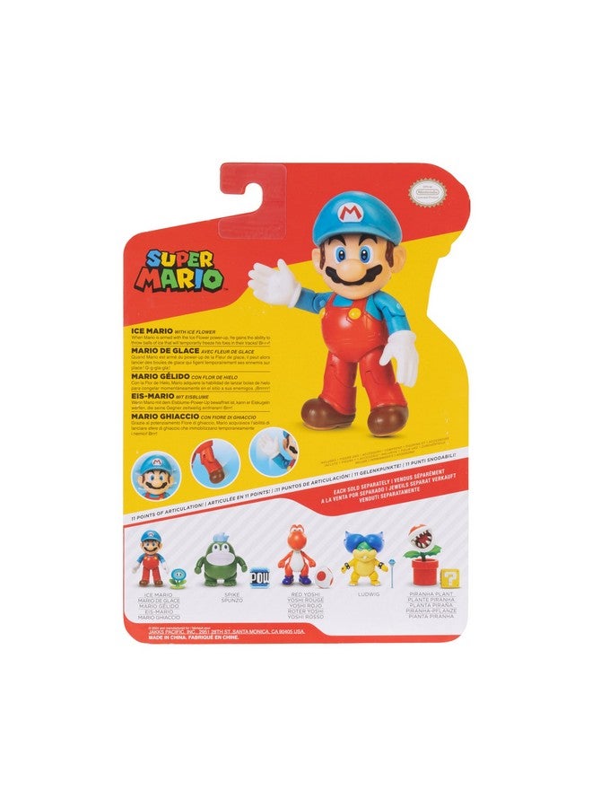 Super Mario Nintendo Super Mario 4-Inch Ice Mario Poseable Figure with Ice Flower Accessory. Ages 3+ (Officially licensed) - Image 4