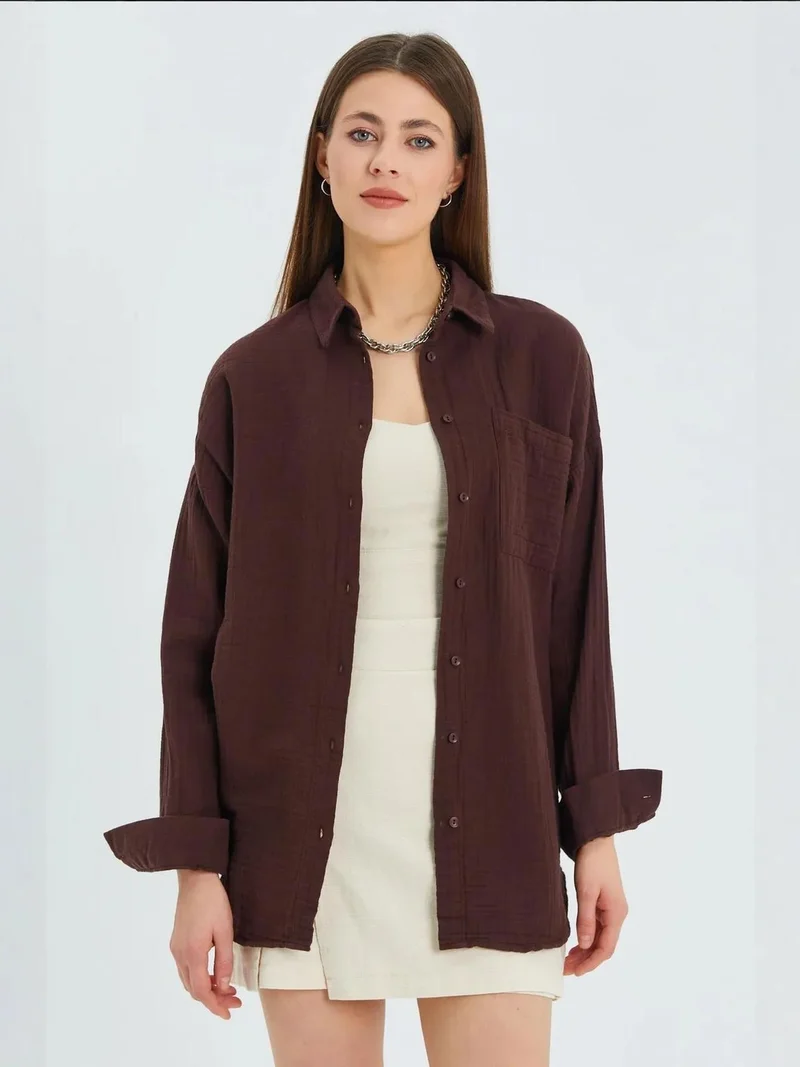 MixRay Mixray Oversize Shirt with Pocket Detail