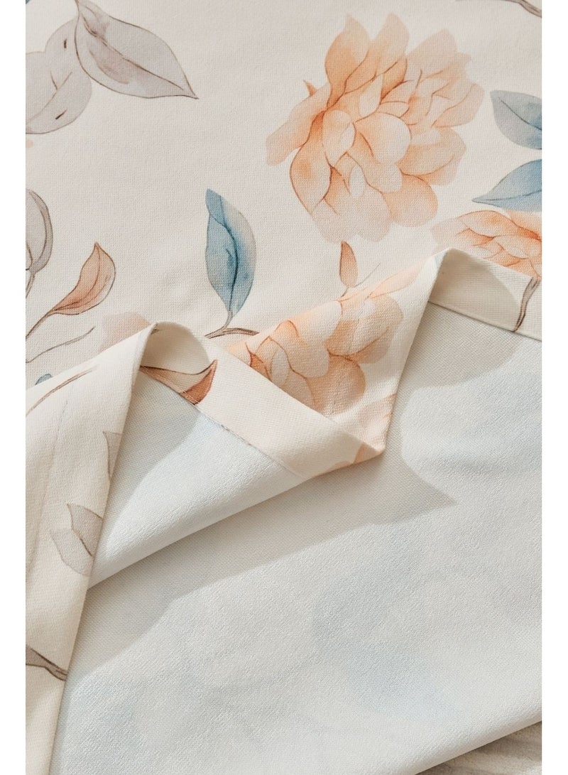 QBAID Floral Printed Curtain 1 Panel Semi Blackout Elegant Window Drapes - Image 5