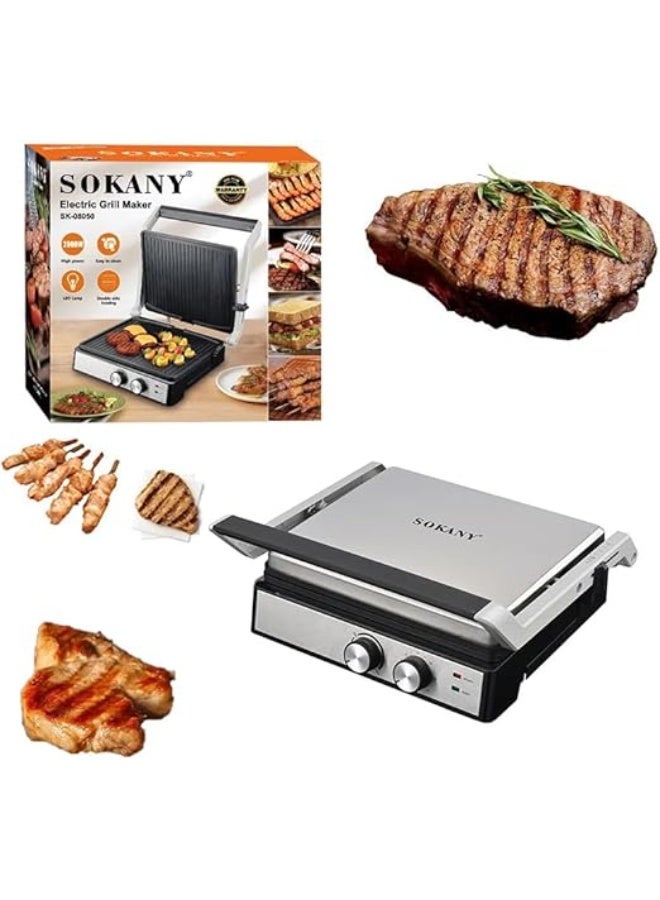 Sokany Electric Grill, 2000 Watt, Black Silver - SK-08050 - Image 3