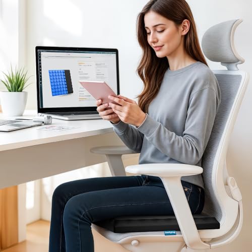 ComfyHug Gel Seat Cushion – Grid Design for Tailbone, Sciatica & Hip Pain Relief | Soft, Pressure-Relieving & Cooling Support for Office Chair, Car, Home & Wheelchair Use (16x16, Black) - Image 2