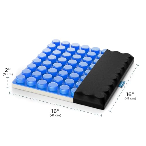 ComfyHug Gel Seat Cushion – Grid Design for Tailbone, Sciatica & Hip Pain Relief | Soft, Pressure-Relieving & Cooling Support for Office Chair, Car, Home & Wheelchair Use (16x16, Black) - Image 4