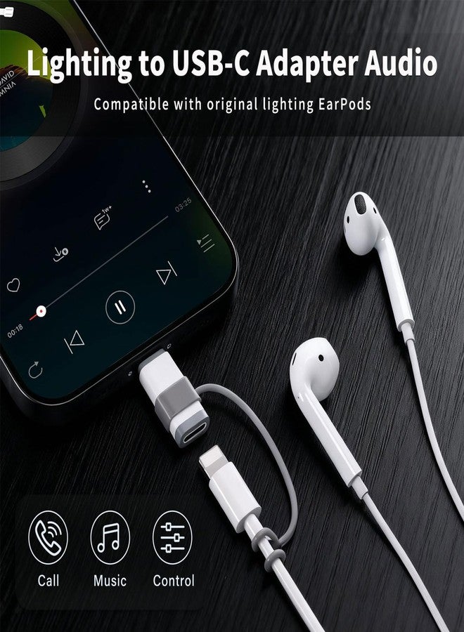 محول سماعات NICE BUDDY من النوع C إلى Lightning لأجهزة iPhone 15/iPad Pro/Air | يدعم الصوت والميكروفون لسماعات الأذن الرسمية وسماعات Lightning | لا يدعم الشحن أو نقل البيانات - Image 2