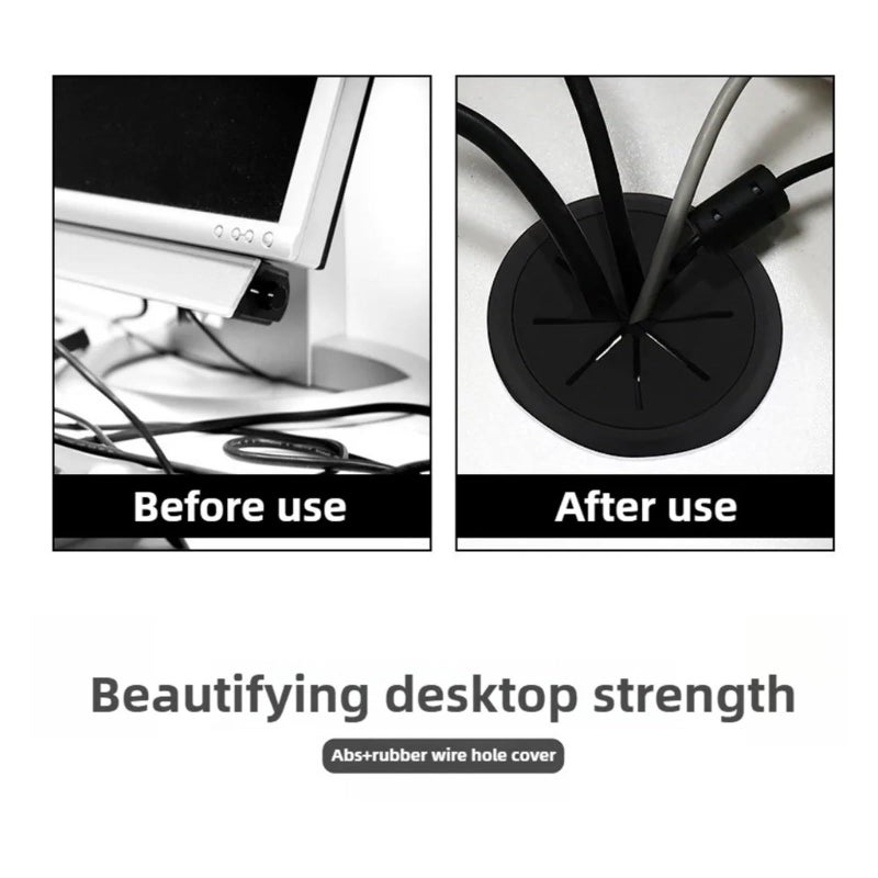 Brown Desk Grommet 60mm 10 Pcs Wire Hole Cover ABS Plastic Cable Tidy for PC Computer - Image 5