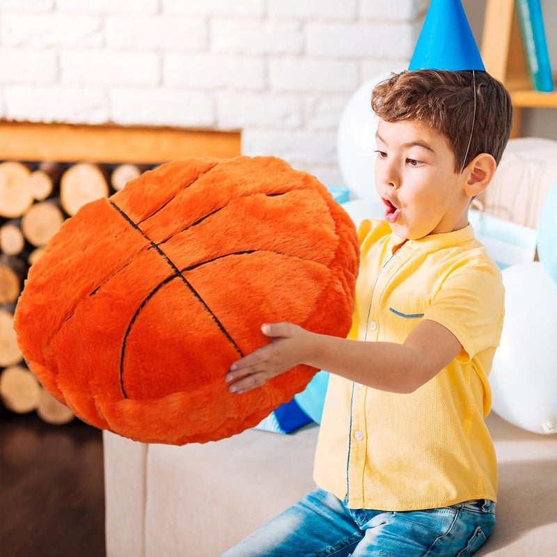 Kids Baseball Plush Pillow Compressible Soft Long Haired Stuffed Animal Bed Cushion Team Logo Like Patterns Multicolor Filled Room Decor - Image 3