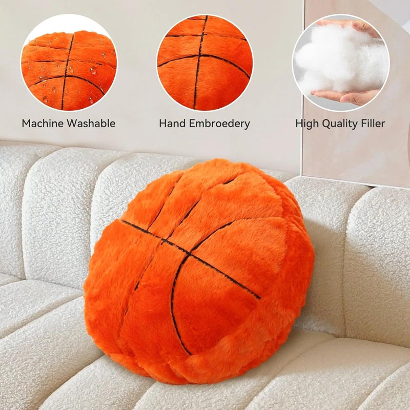 Kids Baseball Plush Pillow Compressible Soft Long Haired Stuffed Animal Bed Cushion Team Logo Like Patterns Multicolor Filled Room Decor - Image 5
