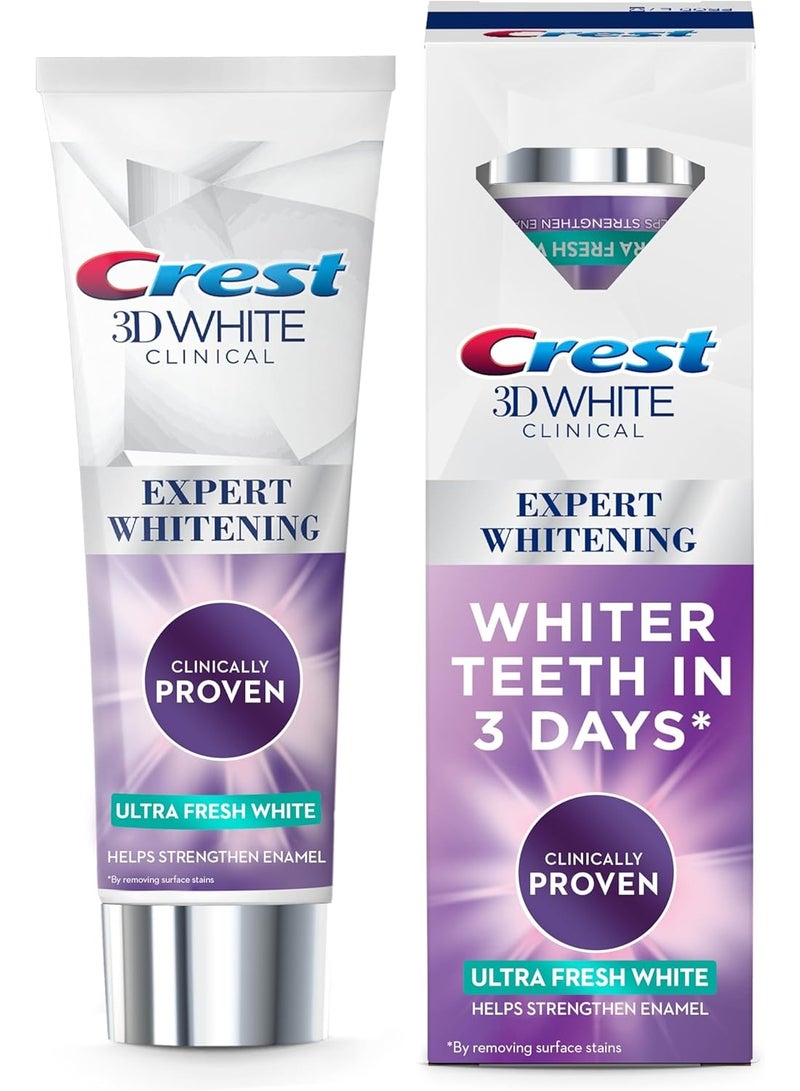Crest 3DWhite Clinical Ultra Fresh White Advanced Technology Whitening Toothpaste 75ml - Image 1