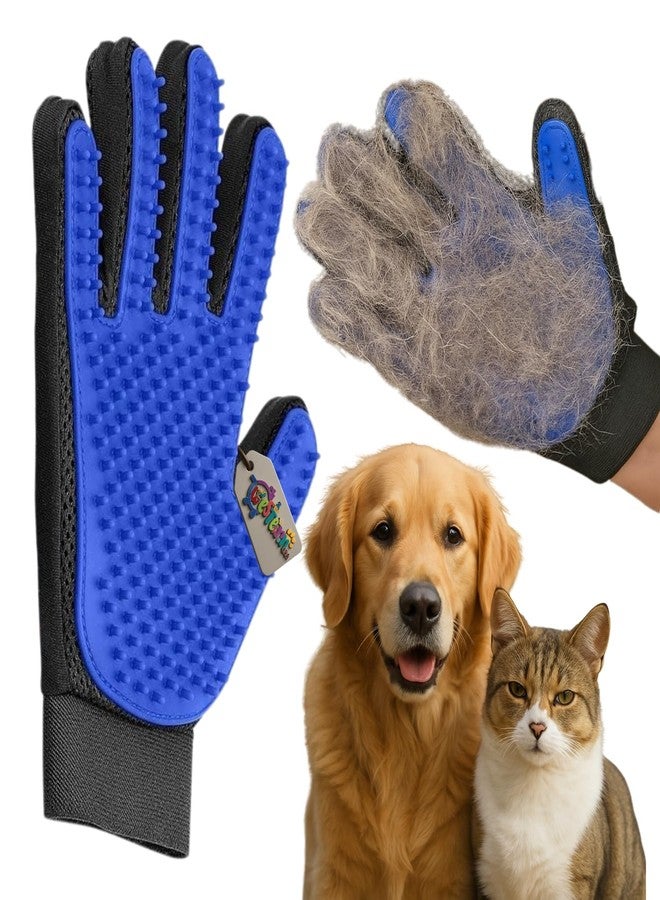 Western Era Double Side Deshedding Glove for Dogs & Cats - Heavy-Duty Bathing Grooming Mitt - Ambidextrous Design for Left or Right Hand - Adjustable Strap & Breathable Mesh (Random Color) (Type 2) - Image 1