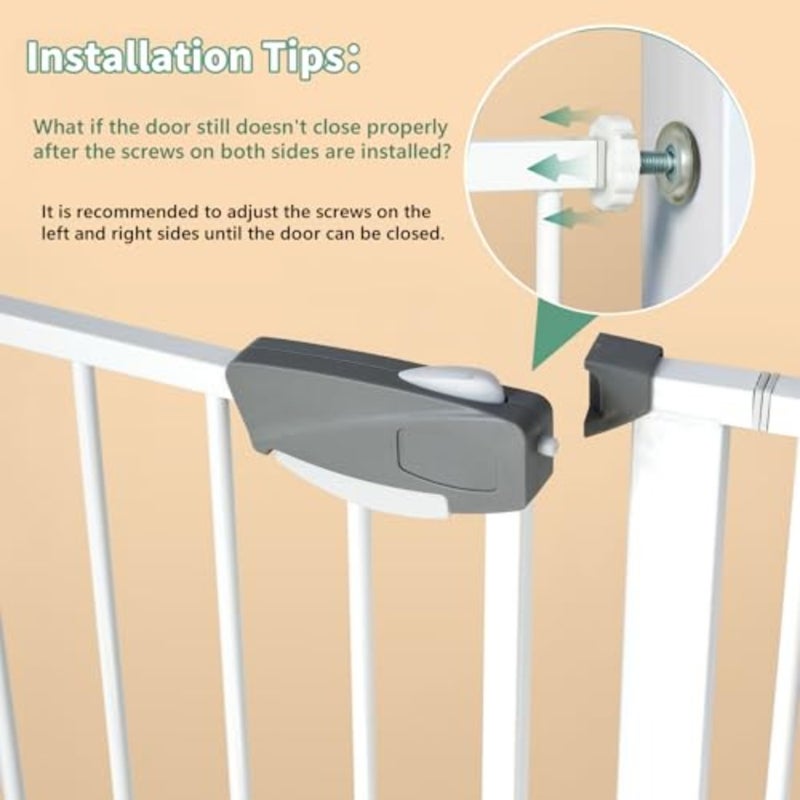 Auto Close Safety Baby Gate, Extra Wide Child Gate 75-84cm + 30cm Extension Kit Maximum Suitable For 114cm, Baby Gates for Stairs and Doorways, Easy Install Gate + 30cm Extension Kit - Image 2