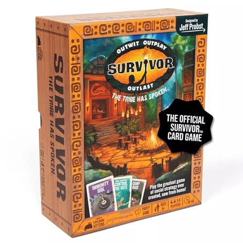 Exploding Kittens Survivor: The Tribe Has Spoken 3-6 Players - Ages 8+ - 30 Minutes to Play - Official Card Game for Survivor Fans - Family Game Night, Card Game - Image 1