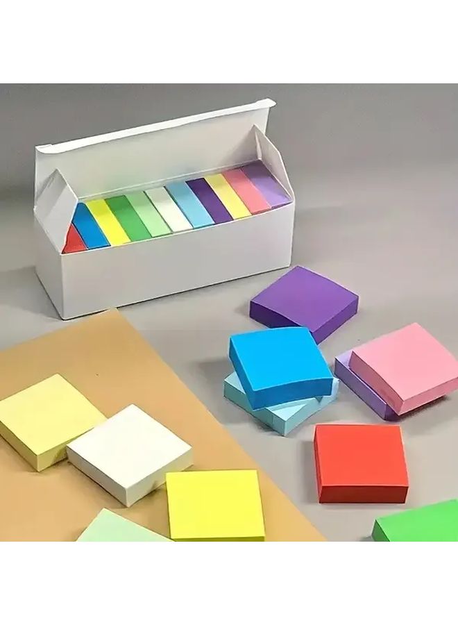Colorful Square Sticky Notes Mini Memo Pads Self Adhesive Notepaper for Office School Home Book Indexing and Craft Room - Image 1
