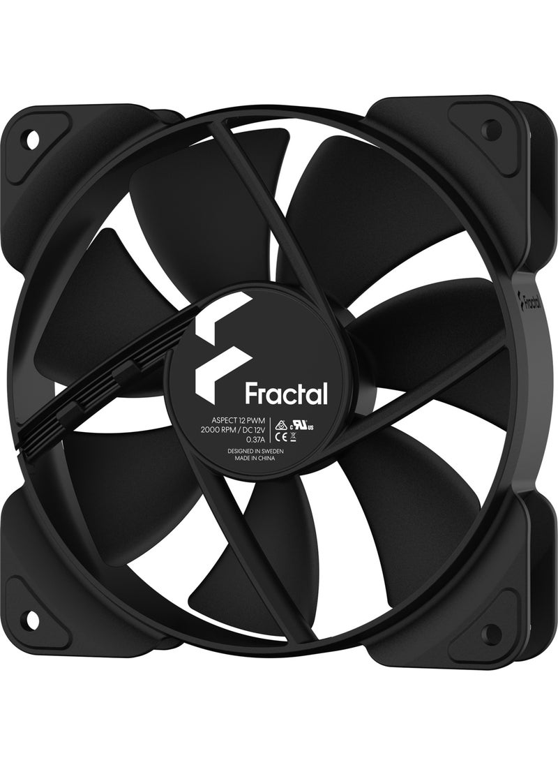 Fractal Design - Aspect 12 Pwm Black 56 Cfm 2000RPM Case Fan (FD-F-AS1-1203) - Image 1