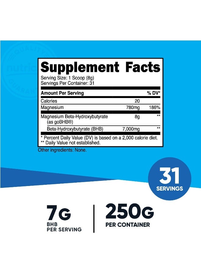 Nutricost أملاح المغنيسيوم BHB، مكمل كيتون خارجي، 6.5 جرام بيتا-هيدروكسي بيوتيرات لكل حصة، 250 جرام - Image 2