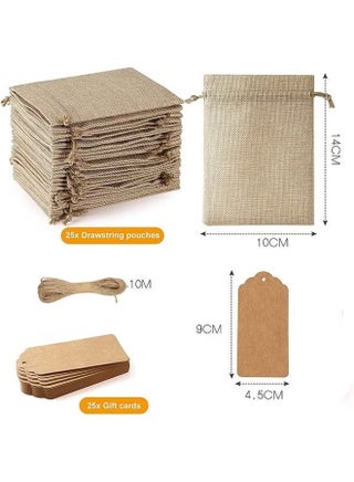 25Pcs Premium Burlap Gift Bags With Drawstring And Gift Tags - view 5