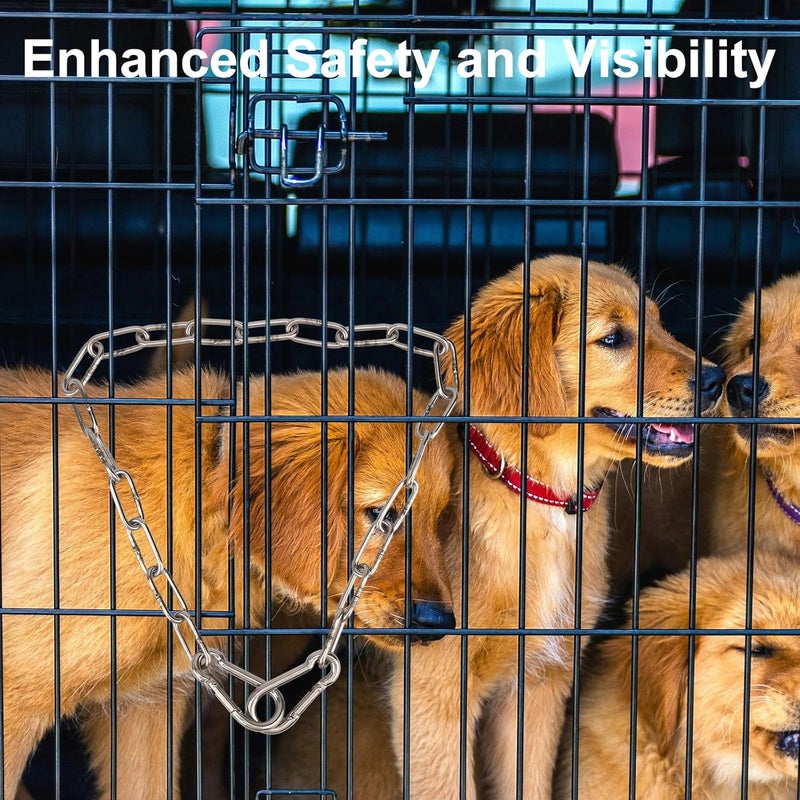 NICECRAFT Gate Chain Lock for Outdoor Fence 20 Inch Stainless Steel Gate Chain Link Lock with Carabiners Gate Chain Latches for Garden, Yard, Pet Cages, Horse Dog Goat Cow Farm Use, Silver - Image 4