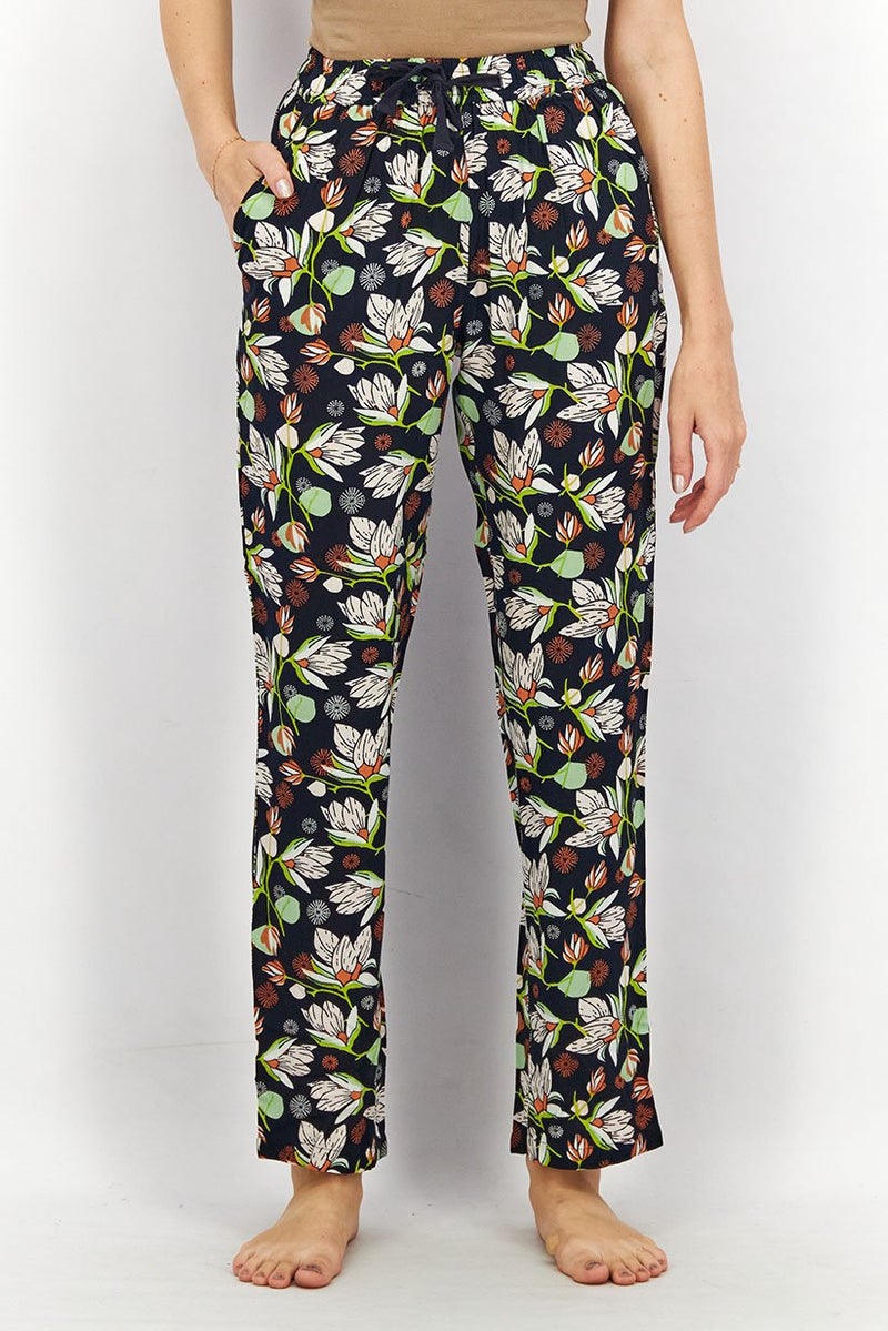 XOXO Women Allover Print Drawstring Pajama, Navy and White Combo - Image 1