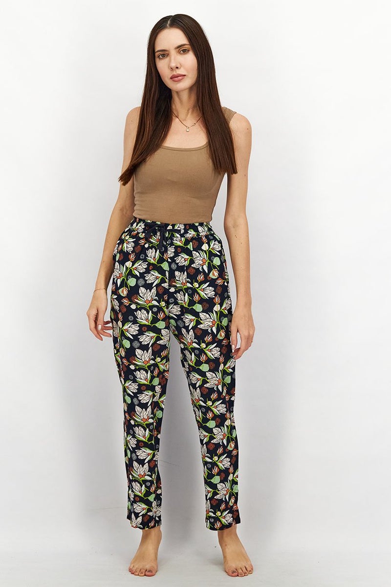 XOXO Women Allover Print Drawstring Pajama, Navy and White Combo - Image 2