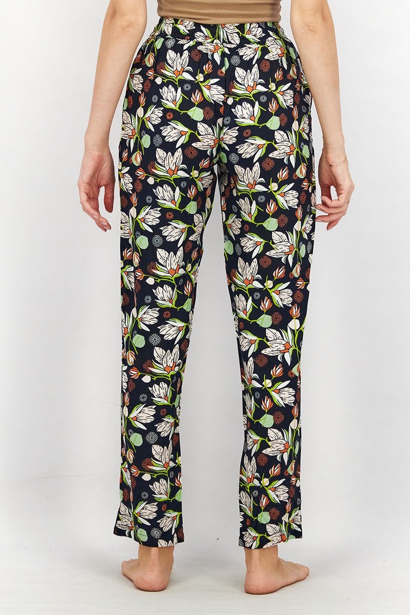 XOXO Women Allover Print Drawstring Pajama, Navy and White Combo - Image 3