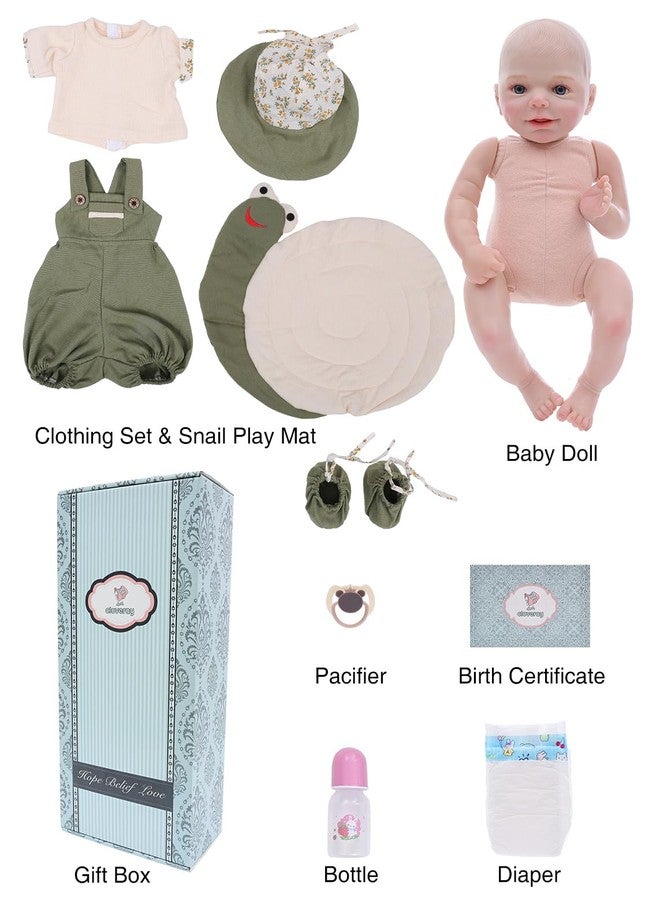 Cloveray 20 Inch Reborn Baby Dolls, Realistic Soft Vinyl Real Life Baby Doll that Look Real, with Snail Play Mat, for 3+ Year Old Girls Gifts, Pretend Play and Comfort Play, Gift Ready - Image 5