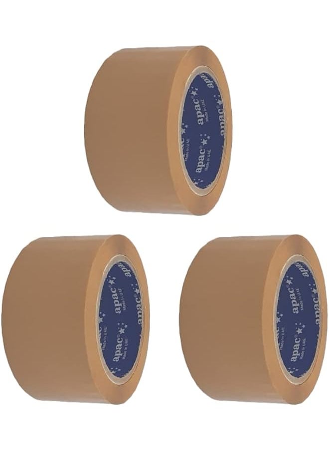 APAC - Apac Packaging Tape 2 Inches x 40 Micron, Brown, for Carton Sealing, Shipping and Packing Tape (100 Yards x 2 Inch, 3) - Image 1