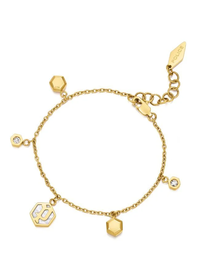 بوليس Exagon Bracelet For Women Yellow Gold Plated