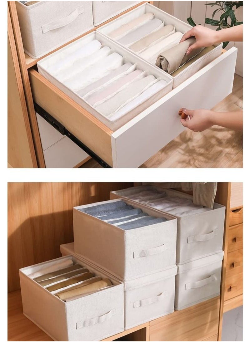 Hawaii Wardrobe Clothes Organizer Jeans Organizer for Closet Drawer Clothing Storage Box Washable and Foldable Mesh Separation Box for T-shirt Pants Legging Jeans 7 Grids 2 Pack  - Image 5