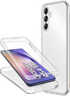 Dl3 Mobilak Case Compatible with Samsung Galaxy A54 5G Clear, 360 Degree Full Body Protection Cover with Built-in Screen Protector Front and Back Bumper Shockproof Non Slip Case - Transparent