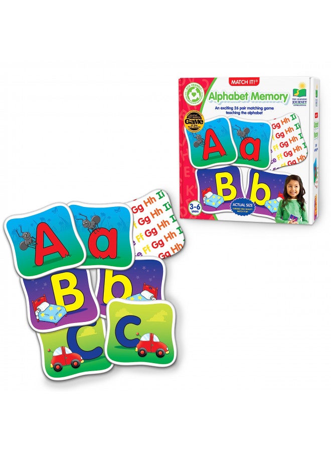 The Learning Journey: Match It! Memory - Alphabet - Capital and Lowercase Letter Matching Game with 26 Matching Pairs - Memory Games for Kids 3 and Up - Award Winning Toys - Image 1