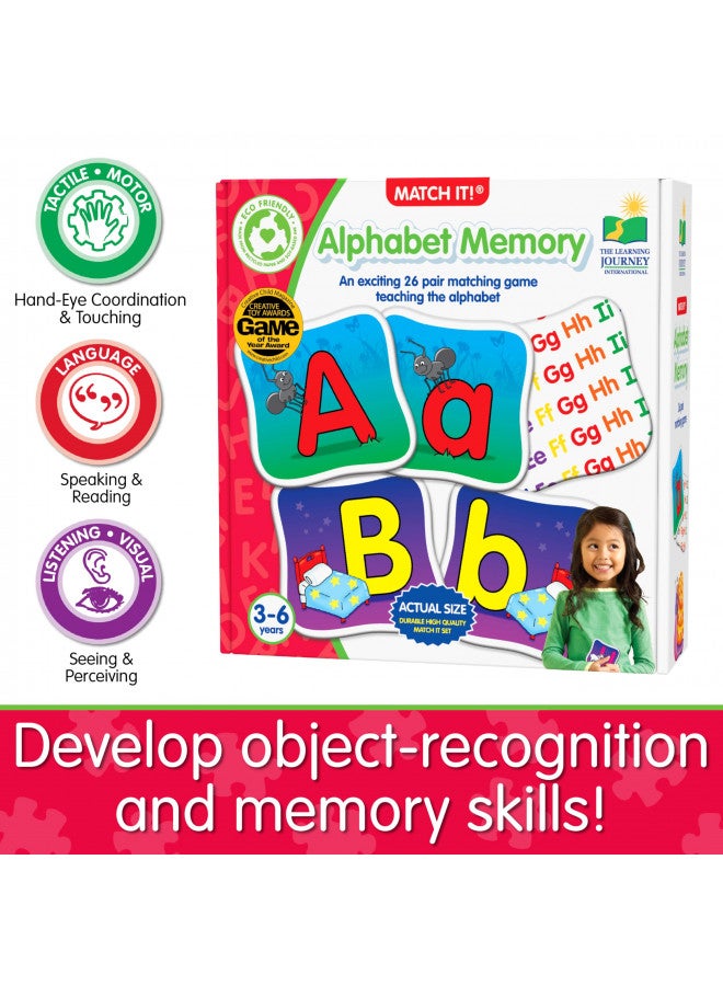 The Learning Journey: Match It! Memory - Alphabet - Capital and Lowercase Letter Matching Game with 26 Matching Pairs - Memory Games for Kids 3 and Up - Award Winning Toys - Image 3
