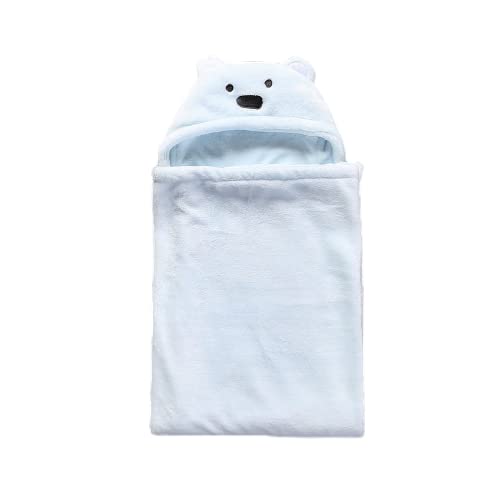 stylishbaby Hugging Bear Design Poncho Wrap Bathrobe Free Size Blanket (Free Size, Blue) - Image 1