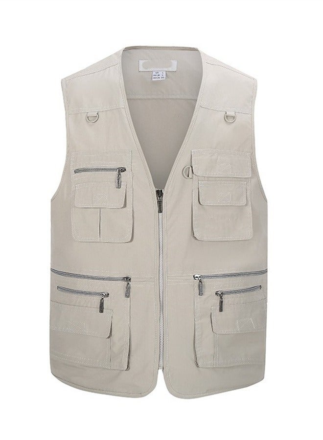 Men Multi Pocket Waistcoat Plus Size Outdoor Shooting Fishing Hiking Vest Jacket - Image 1