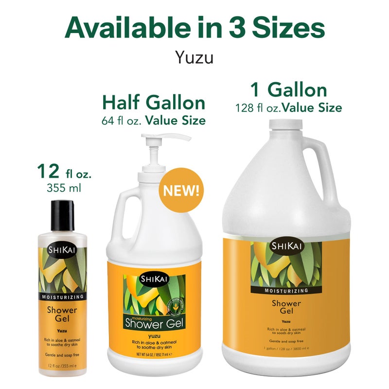 ShiKai Daily Moisturizing Shower Gel (Yuzu, 12oz, Pack of 3) | Gentle Formula | Aloe Vera & Oatmeal for Soft, Healthy Skin | Dry Skin Relief - Image 4