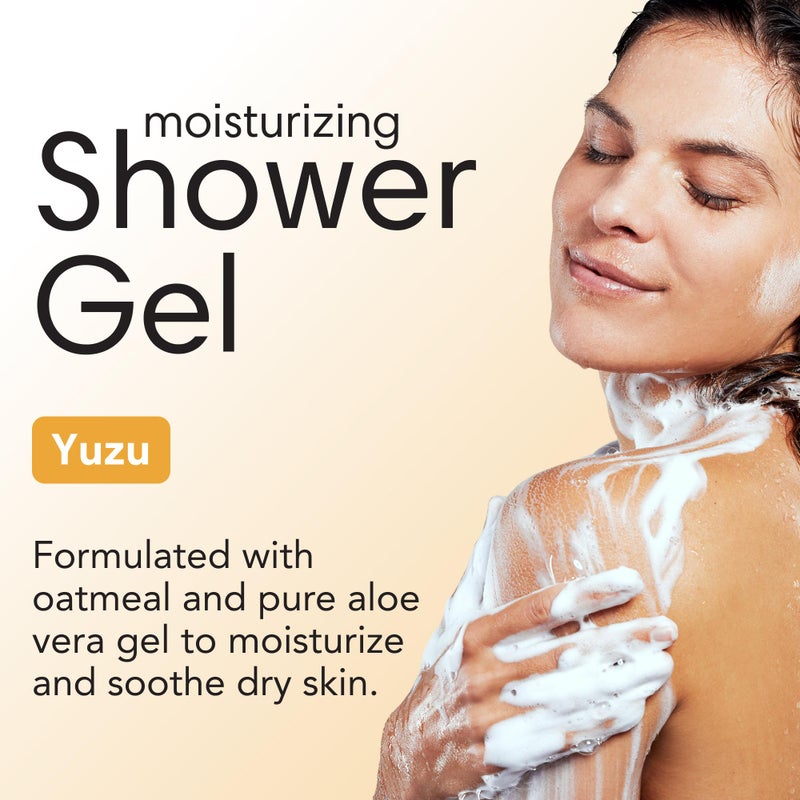 ShiKai Daily Moisturizing Shower Gel (Yuzu, 12oz, Pack of 3) | Gentle Formula | Aloe Vera & Oatmeal for Soft, Healthy Skin | Dry Skin Relief - Image 2