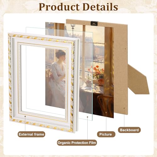 HAOPENGYOU 10-Pack Vintage Picture Frames Set - Ornate Antique-Style Wall & Tabletop Photo Frames for Gallery, Bedroom, Living Room Decor, No Photos Included (Vintage) - Image 4