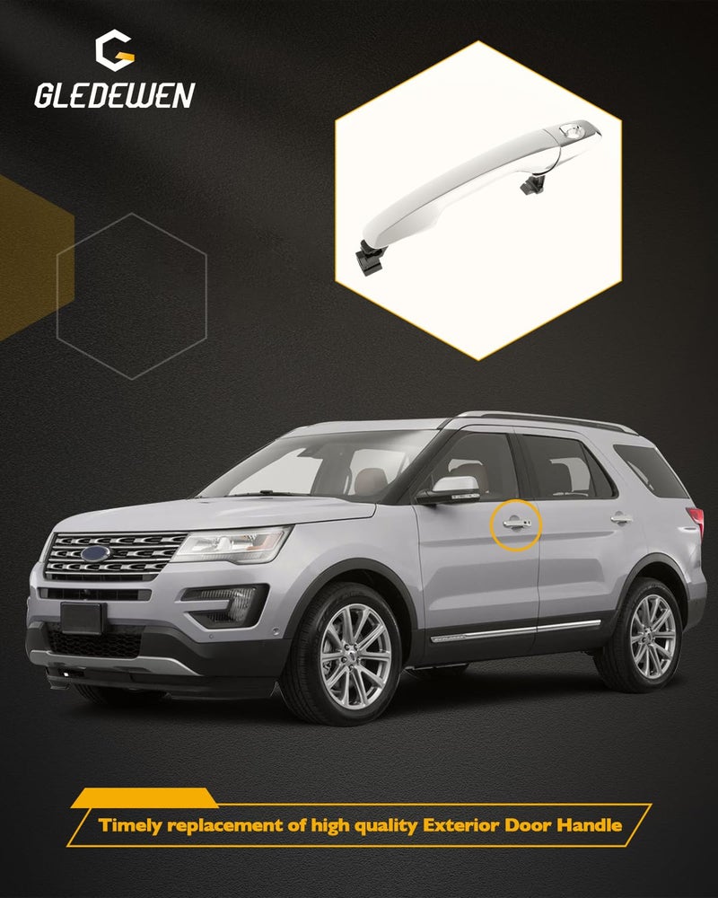Gledewen Driver Door Handle with Key Hole, Compatible with 2011-2017 Ford Edge & Explorer & Police Interceptor Utility, Exterior Front Left Side | Replaces# BA1Z-78218A14-A BB5Z7822404BA Outside Handle - Image 5