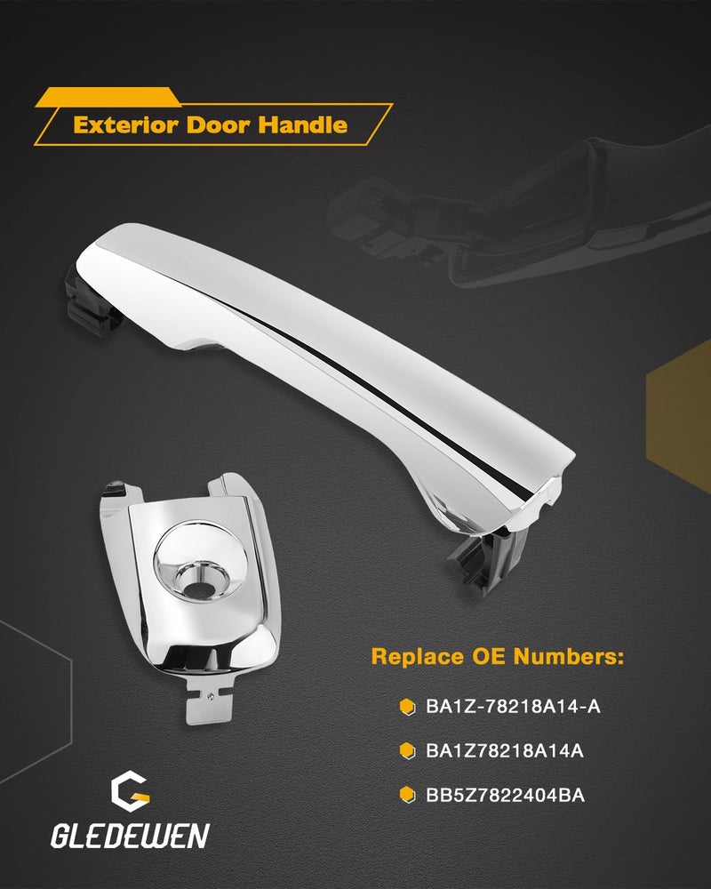 Gledewen Driver Door Handle with Key Hole, Compatible with 2011-2017 Ford Edge & Explorer & Police Interceptor Utility, Exterior Front Left Side | Replaces# BA1Z-78218A14-A BB5Z7822404BA Outside Handle - Image 3