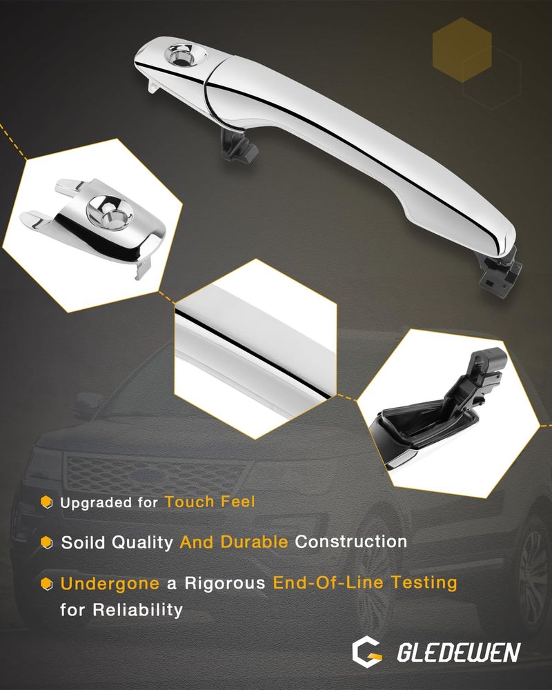 Gledewen Driver Door Handle with Key Hole, Compatible with 2011-2017 Ford Edge & Explorer & Police Interceptor Utility, Exterior Front Left Side | Replaces# BA1Z-78218A14-A BB5Z7822404BA Outside Handle - Image 4