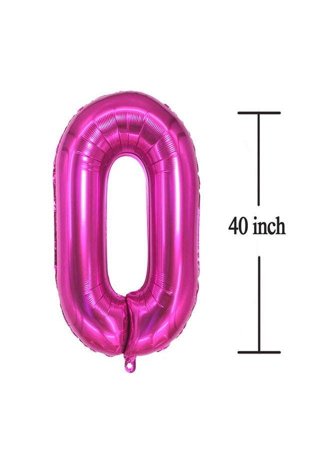 JONHAMWELBOR 10 Balloon Number Hot Pink Jumbo Giant Big Large Number 10 Foil Mylar Balloons Sweet 10Th Birthday Party Anniversary Decorations Supplies For Girl Balloon 40 Inch  - Image 3