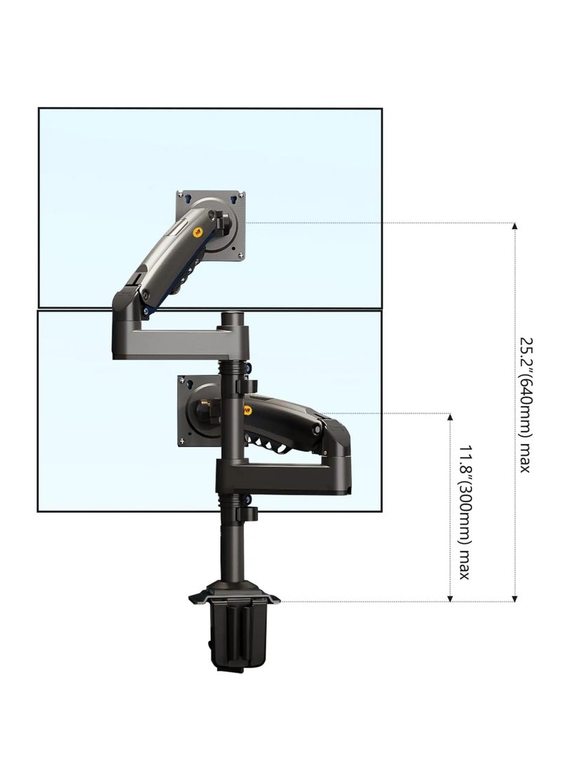 NB ERGONOMIC NB ERGONOMIC Dual Monitor Desk Mount Stand Full Motion Swivel Computer Monitor Arm Fits Two Screens up to 27'' NB H180  - Image 3