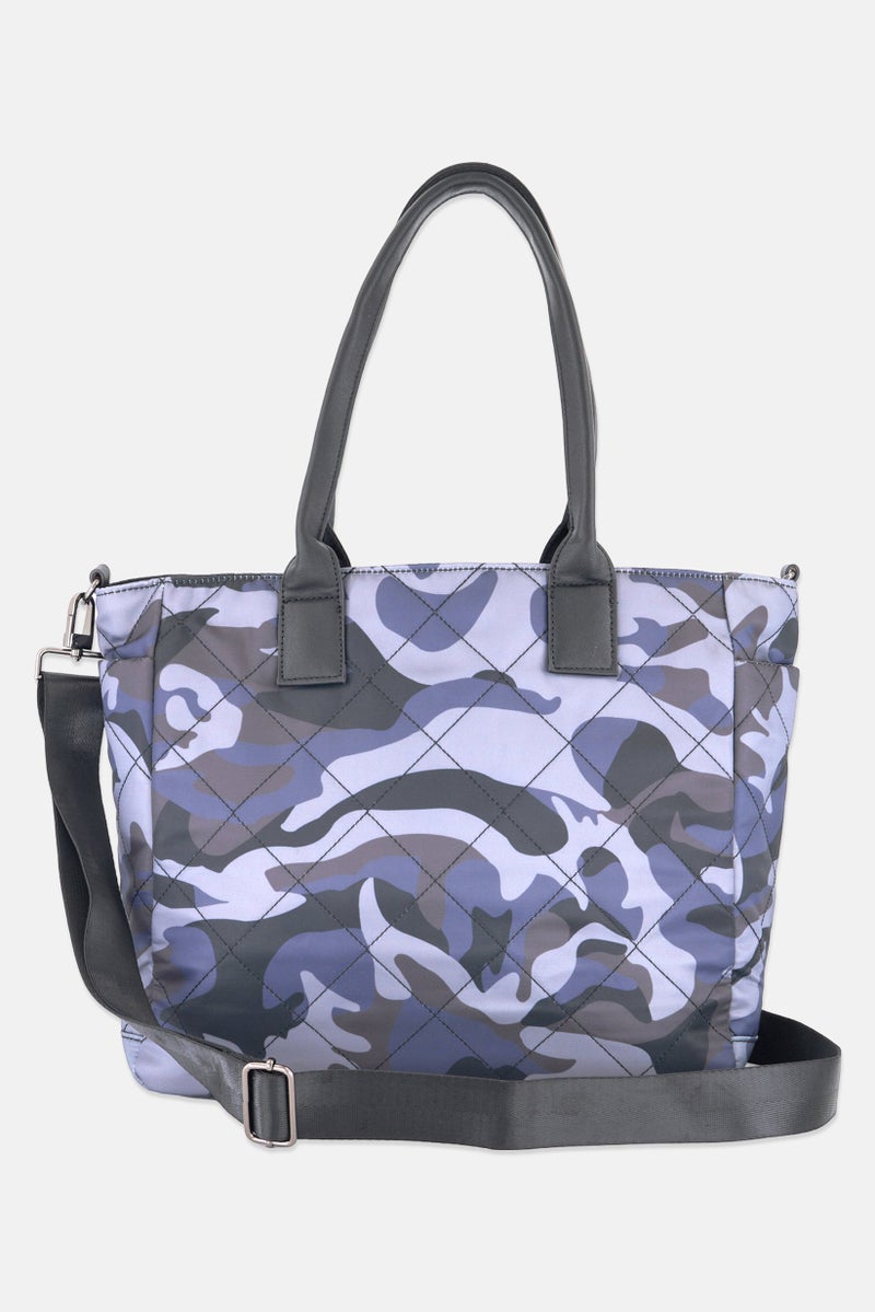 Sol and Selene Women Camouflage Totes Bag 33 L x 30 H x 14 W cm, Grey  - Image 2