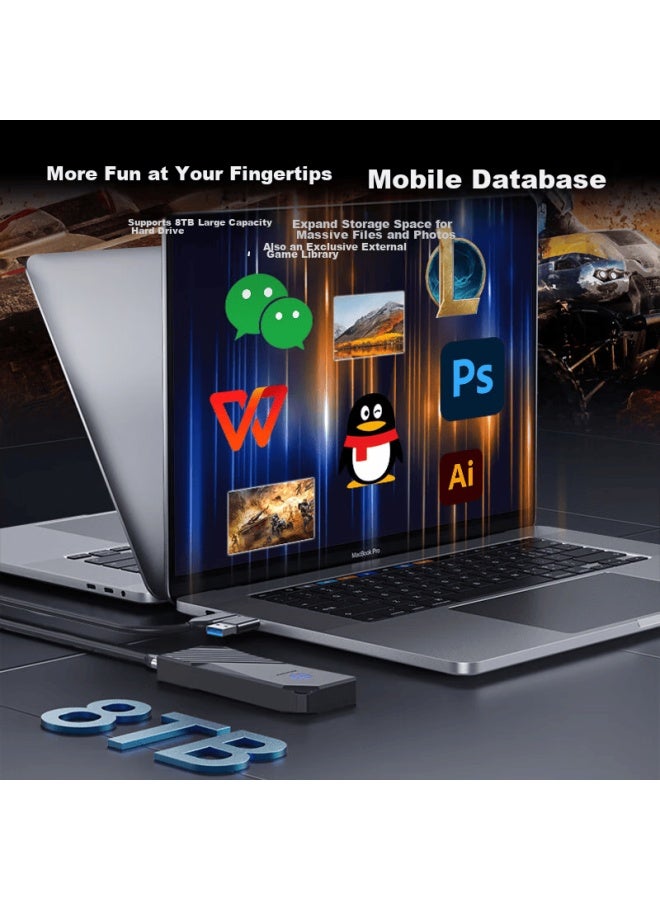 Yottamaster M.2 Hard Drive Enclosure, Nvme Portable Hard Drive Enclosure, Rgb Synchronized Light, Type-c 3.2 Interface, 10gbps External Case, Suitable For Black Myth: Wukong And Laptops - Image 3