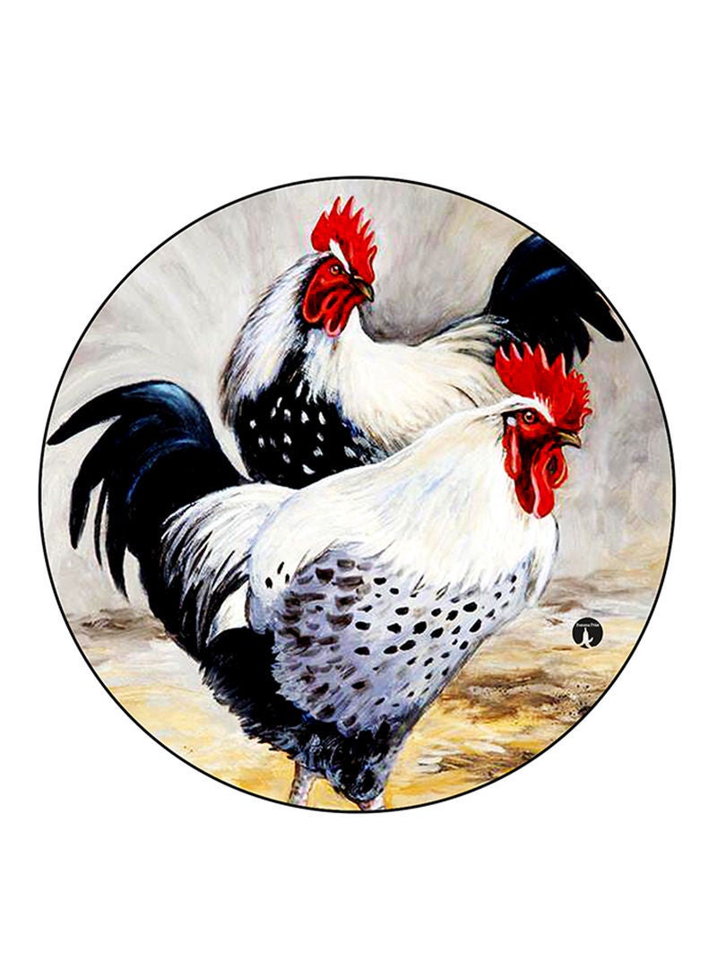 RKN Chickens Printed Fridge Magnet Round  Multicolour - Image 2