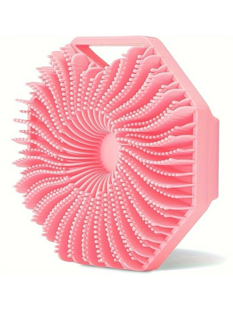 1pc,Silicon Bathing Brush for Body Exfoliating(pink) - Image 5