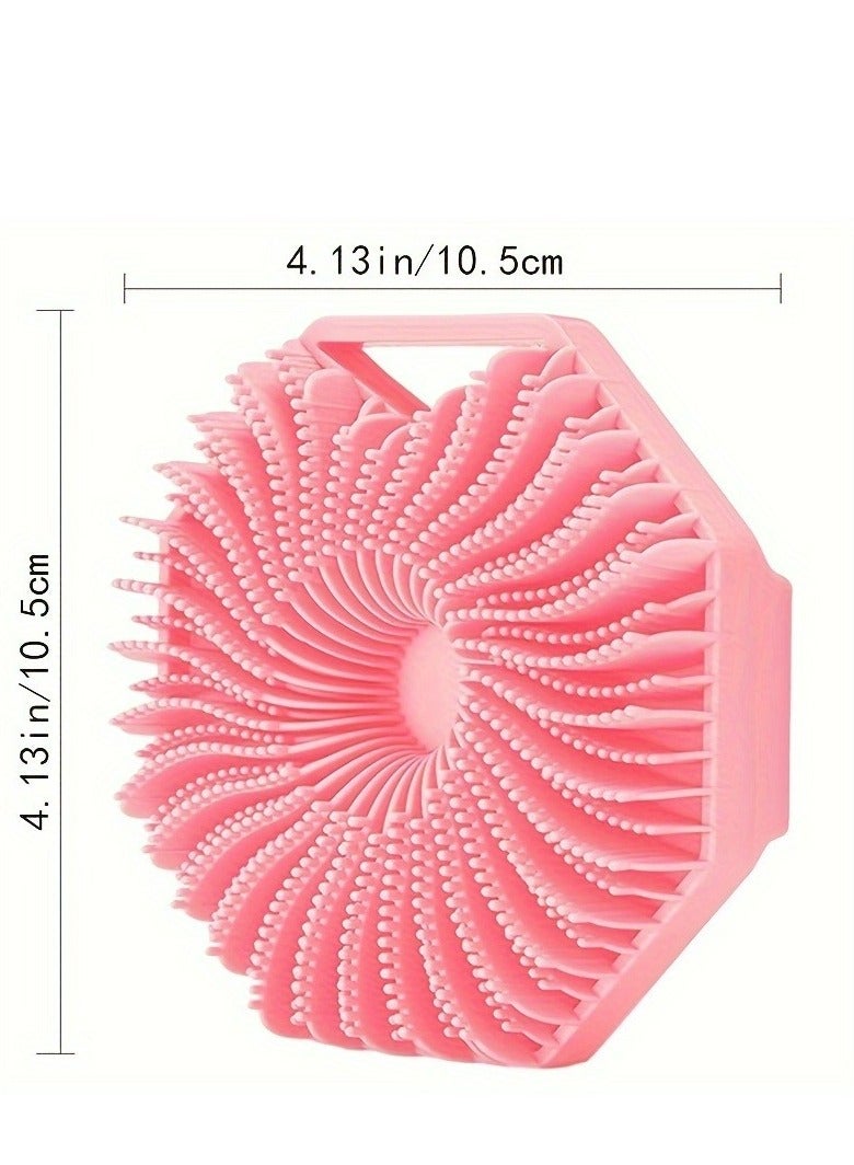 1pc,Silicon Bathing Brush for Body Exfoliating(pink) - Image 4